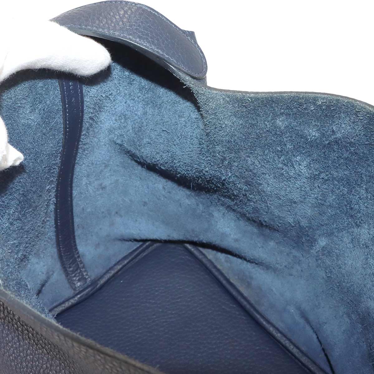 Picotin Lock Eclat MM Hand Bag Traurillon Clemence Bleu Nuit