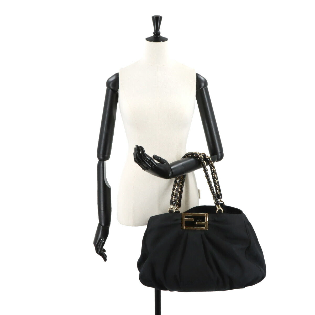 Zucca Mia Chain Tote Bag Canvas Enamel Black 8BR616 Purse
