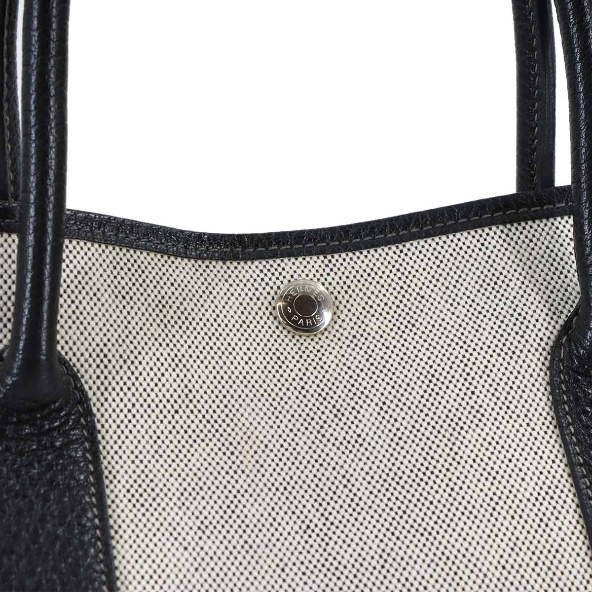 Garden Party PM Tote Bag Toile H Negonda Black Gray