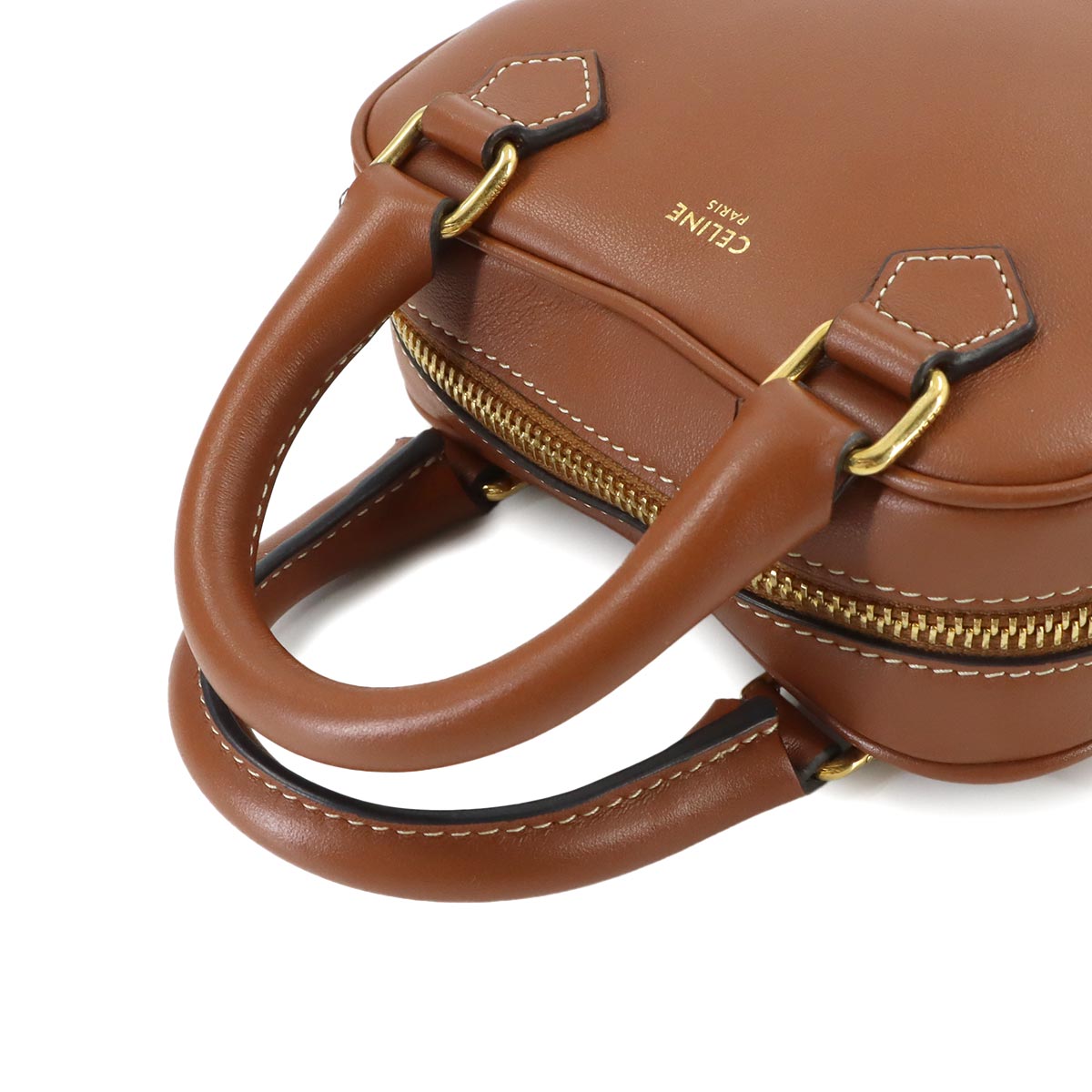 Medium Heart 2way Hand Shoulder Bag Leather Tan 198223 Brown