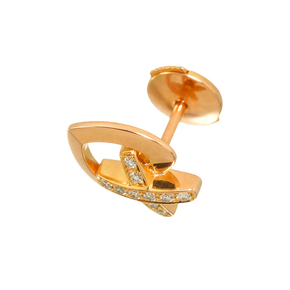 Liens Diamond Earring Pierced 18K PG One Piece only