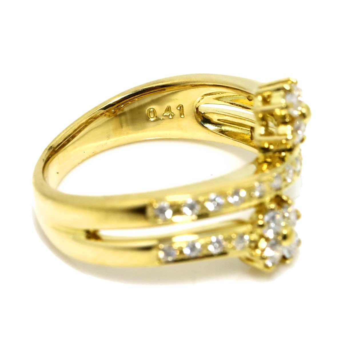 Diamond 0.41ct Ring 18K YG 750 Size5.25(US)