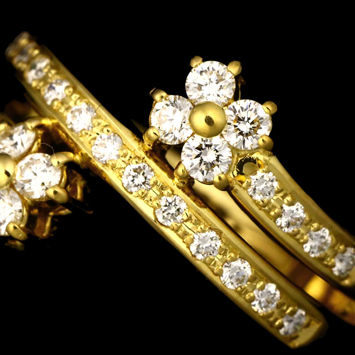 Diamond 0.41ct Ring 18K YG 750 Size5.25(US)