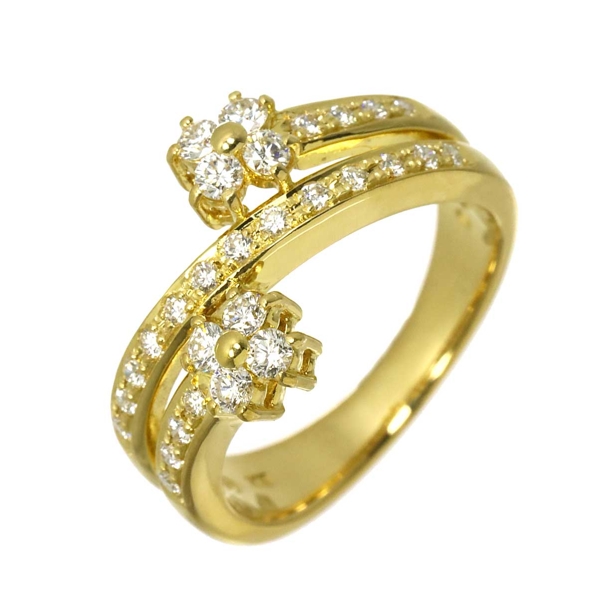 Diamond 0.41ct Ring 18K YG 750 Size5.25(US)