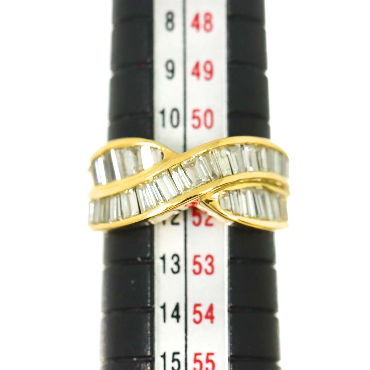 Diamond 1.00ct Ring 18K YG Yellow Gold 750 Size6(US)