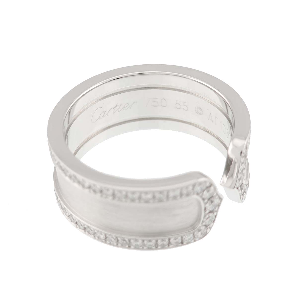 C2 Diamond Ring 18K WG 750 Size52 7.25(US)