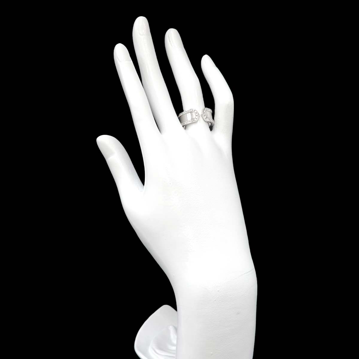C2 Diamond Ring 18K WG 750 Size52 7.25(US)