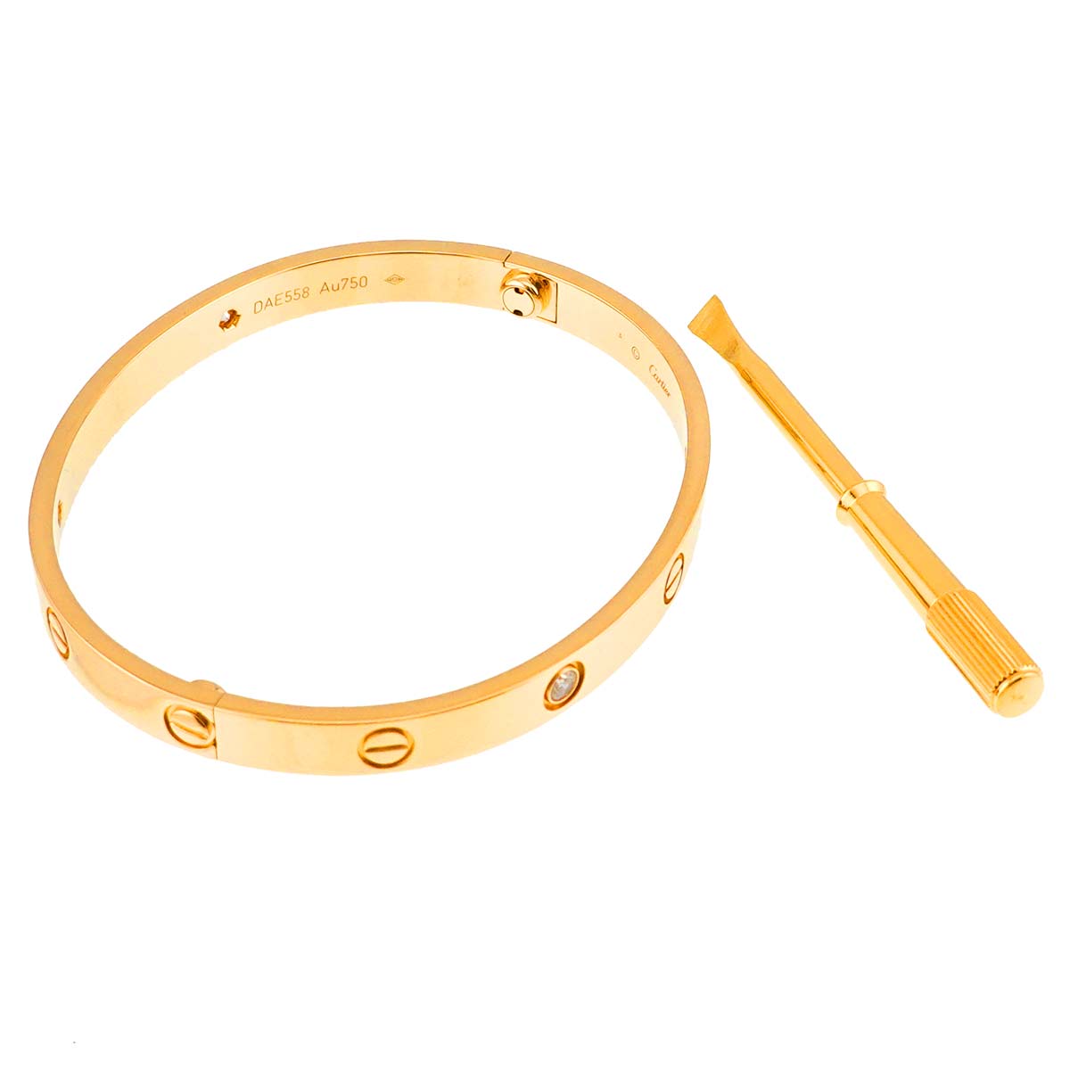Love Bracelet Diamond 4P Bangle 18K YG 750 Size18