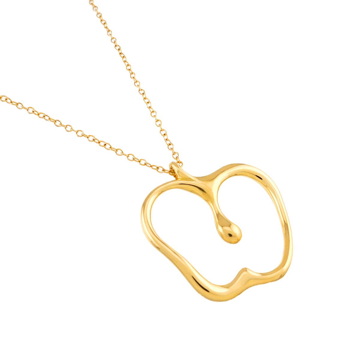 Apple motif Large Long Necklace 18K Yellow Gold 750