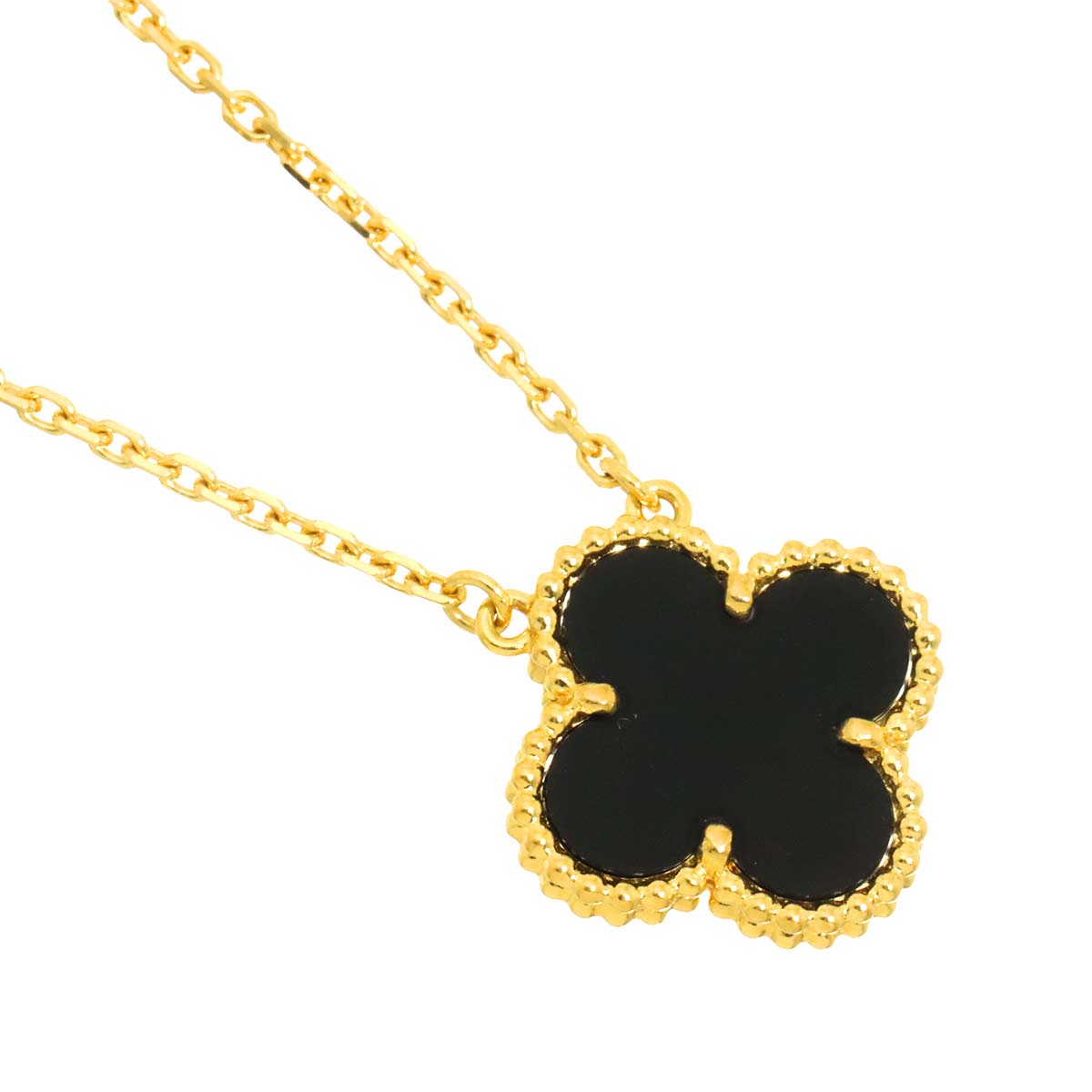 Vintage Alhambra Onyx Necklace 18K YG 750