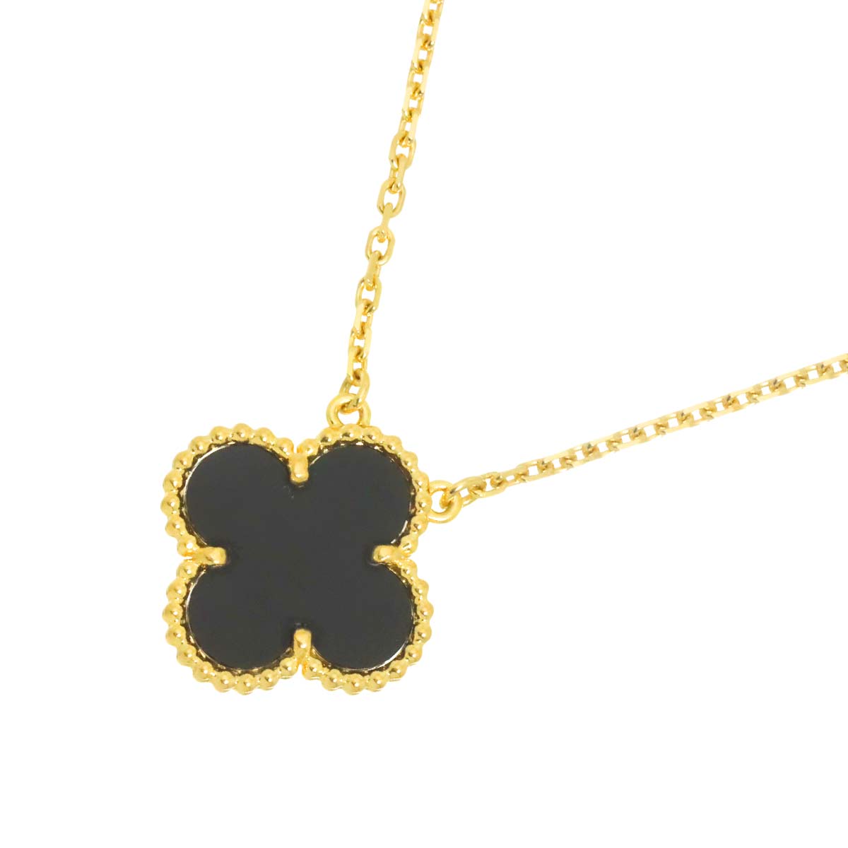 Vintage Alhambra Onyx Necklace 18K YG 750