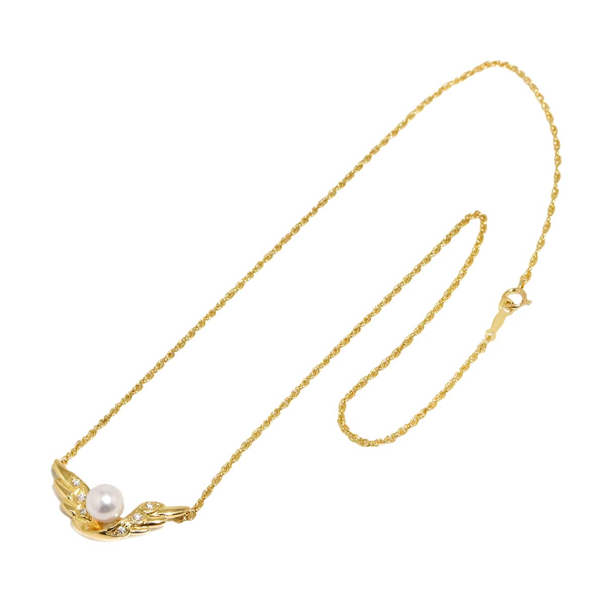 Akoya Pearl 6.7mm Diamond Necklace 18K YG 750