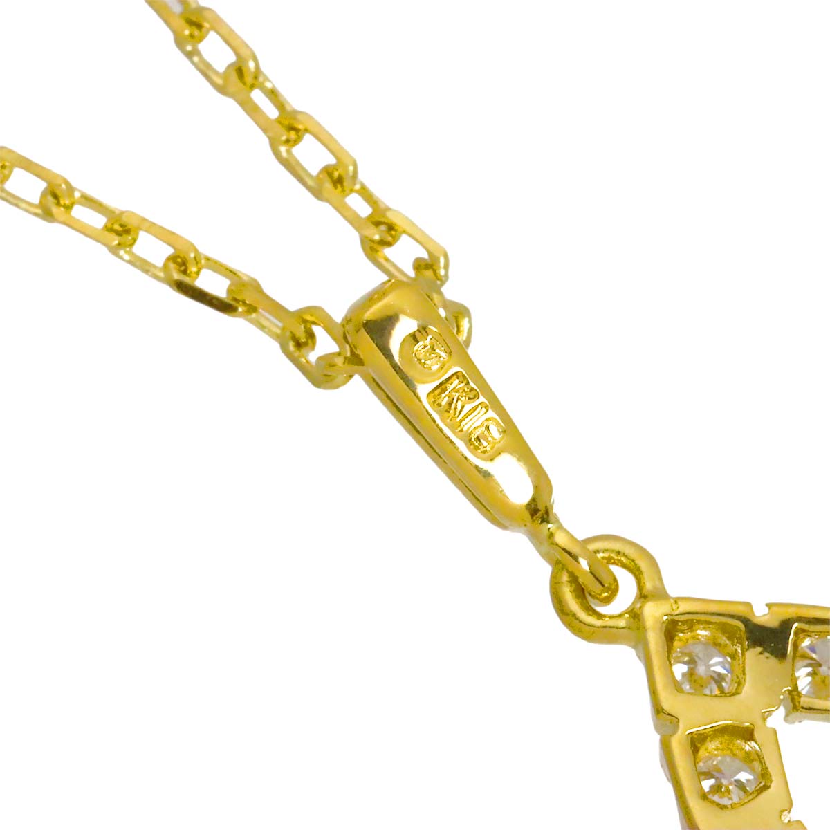 Ruby 0.22ct Diamond 0.18ct Necklace 18K Yellow Gold 750