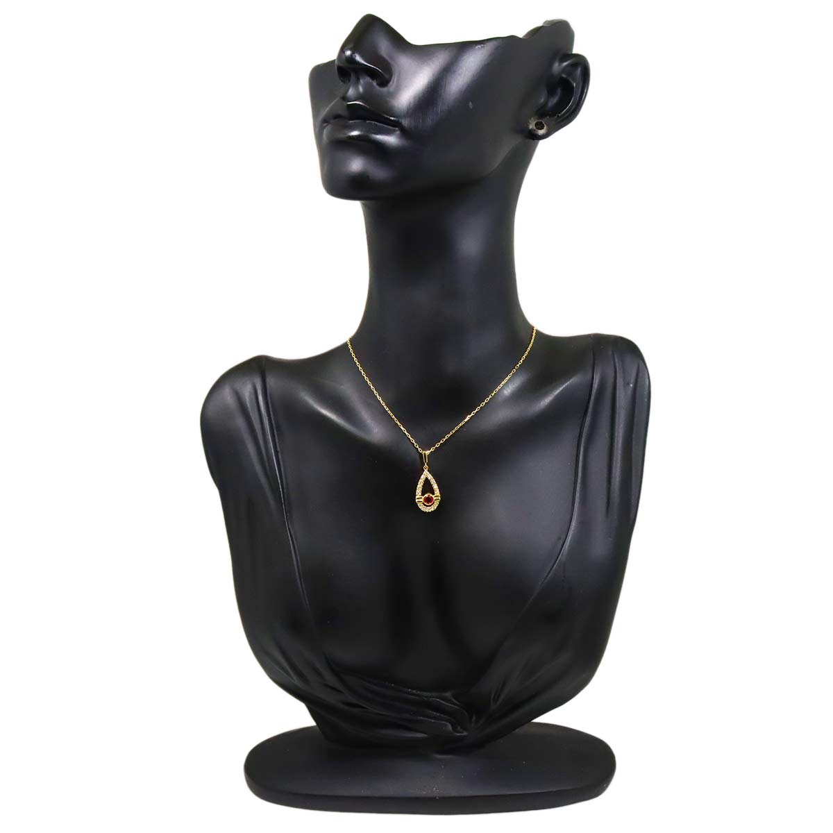 Ruby 0.22ct Diamond 0.18ct Necklace 18K Yellow Gold 750