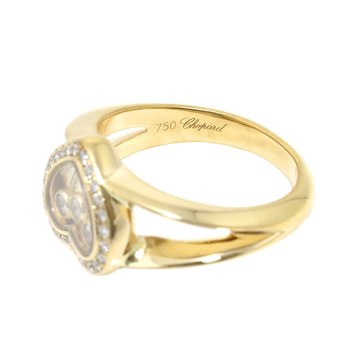 Happy Heart Diamond Ring 18K YG 750 Size6.25-6.5(US)