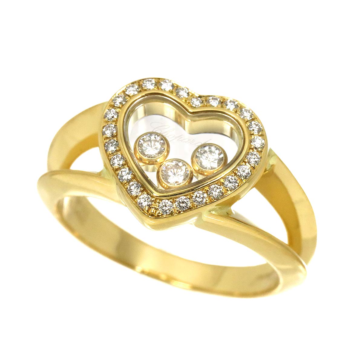 Happy Heart Diamond Ring 18K YG 750 Size6.25-6.5(US)