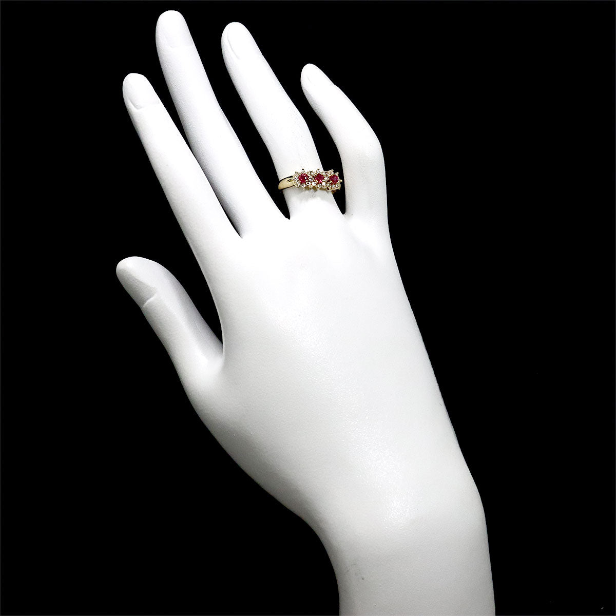 Ruby 0.32ct Diamond 0.29ct Ring 18K YG Size6(US)