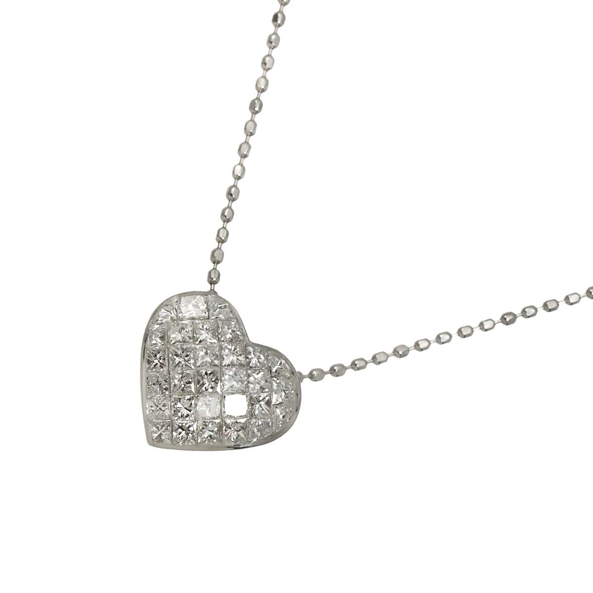 Diamond Necklace 18K WG White Gold 750