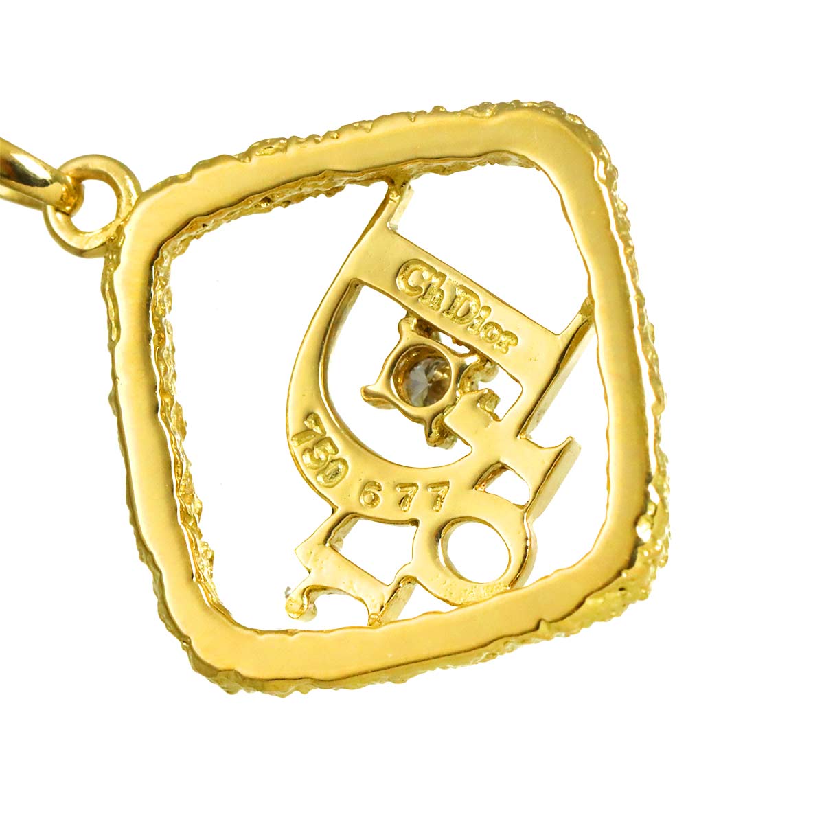 Logo Diamond Necklace 18K Yellow Gold 750