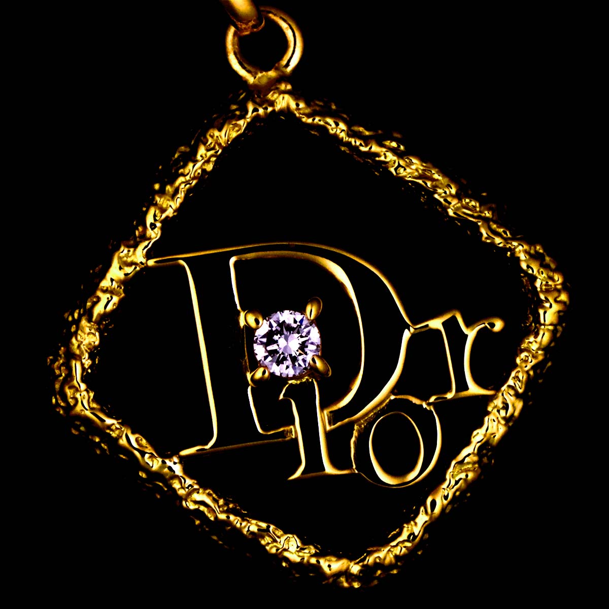 Logo Diamond Necklace 18K Yellow Gold 750