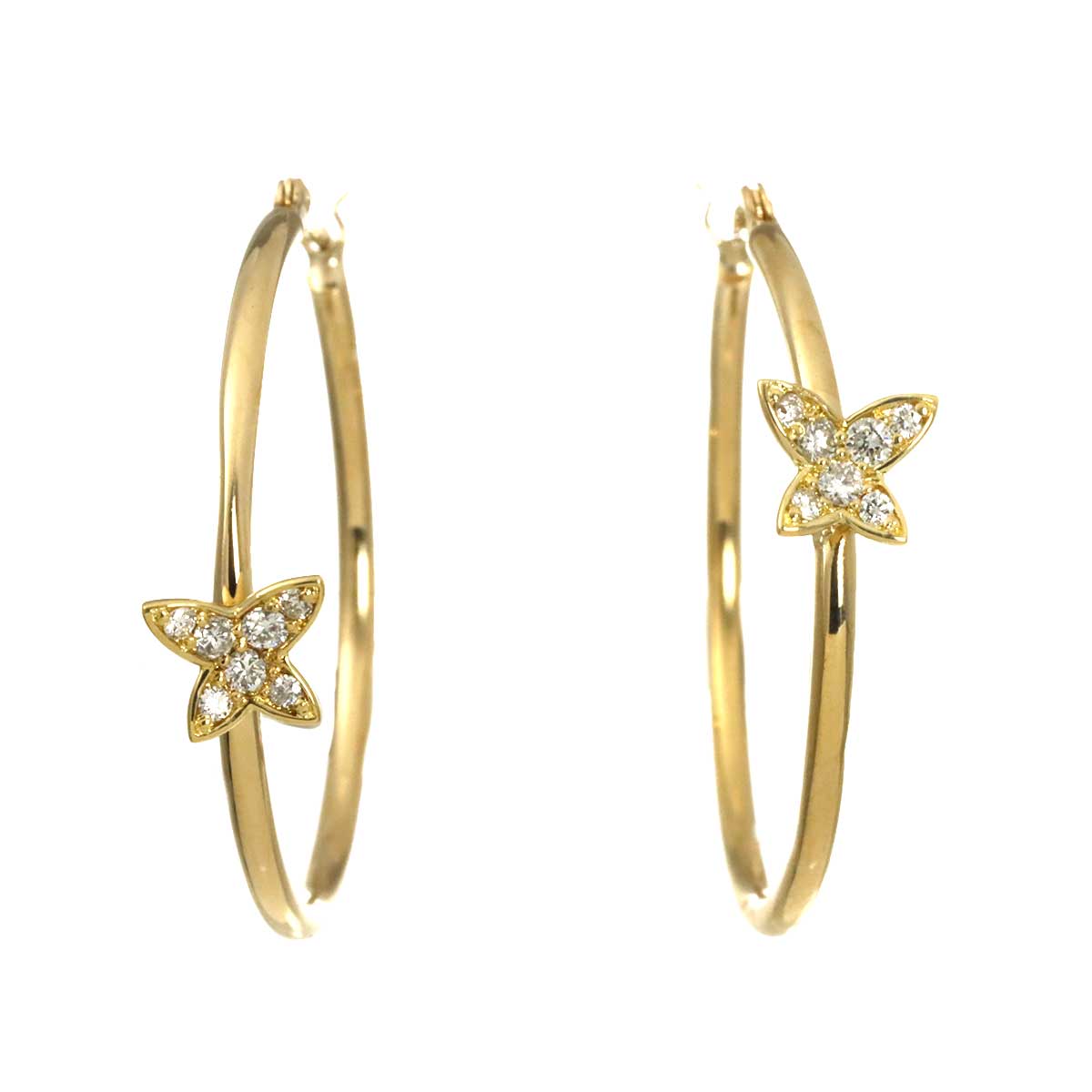 Diamond 0.03ct/0.03ct Earrings Pierced 18K YG 750