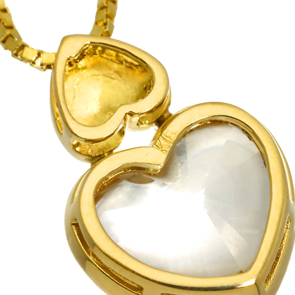 Quartz Heart Necklace 18K K18 YG 750