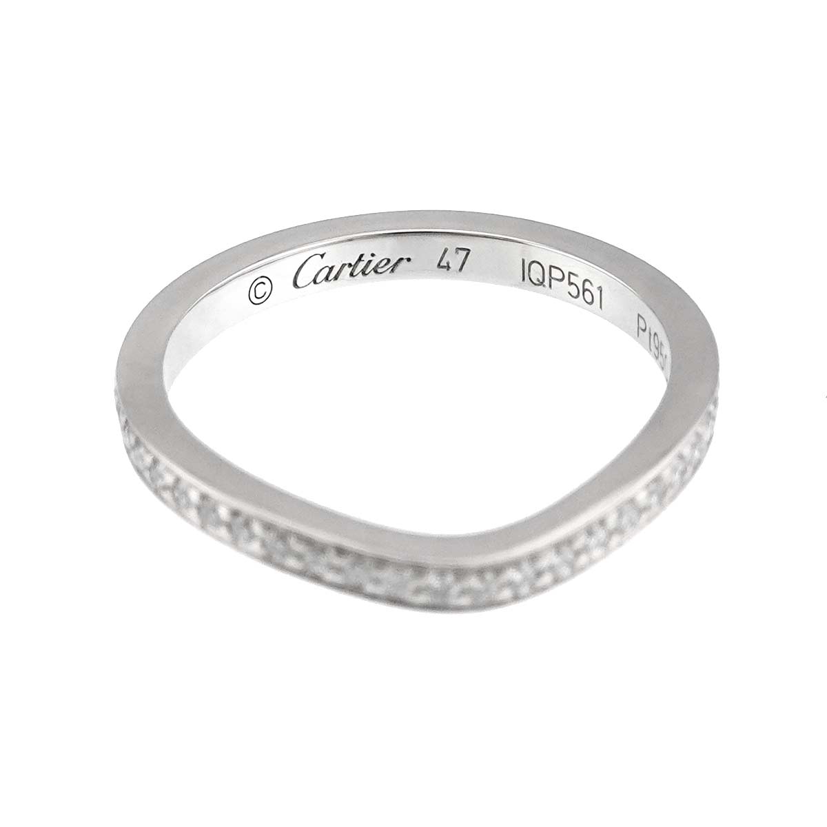 Ballerine curve Diamond Ring Pt Pt size47 4(US)