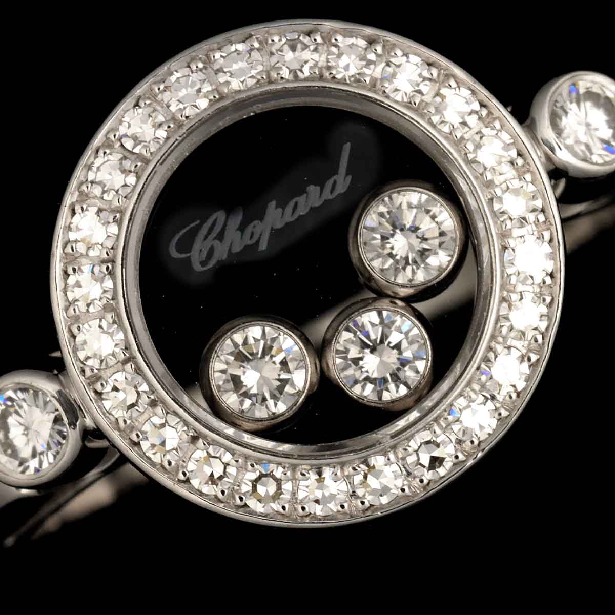 Happy Diamond Ring 18K White Gold 750 Size5.75-6(US)