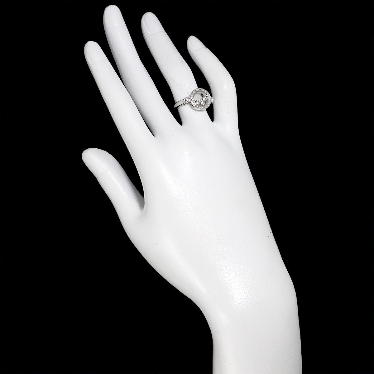 Happy Diamond Ring 18K White Gold 750 Size5.75-6(US)
