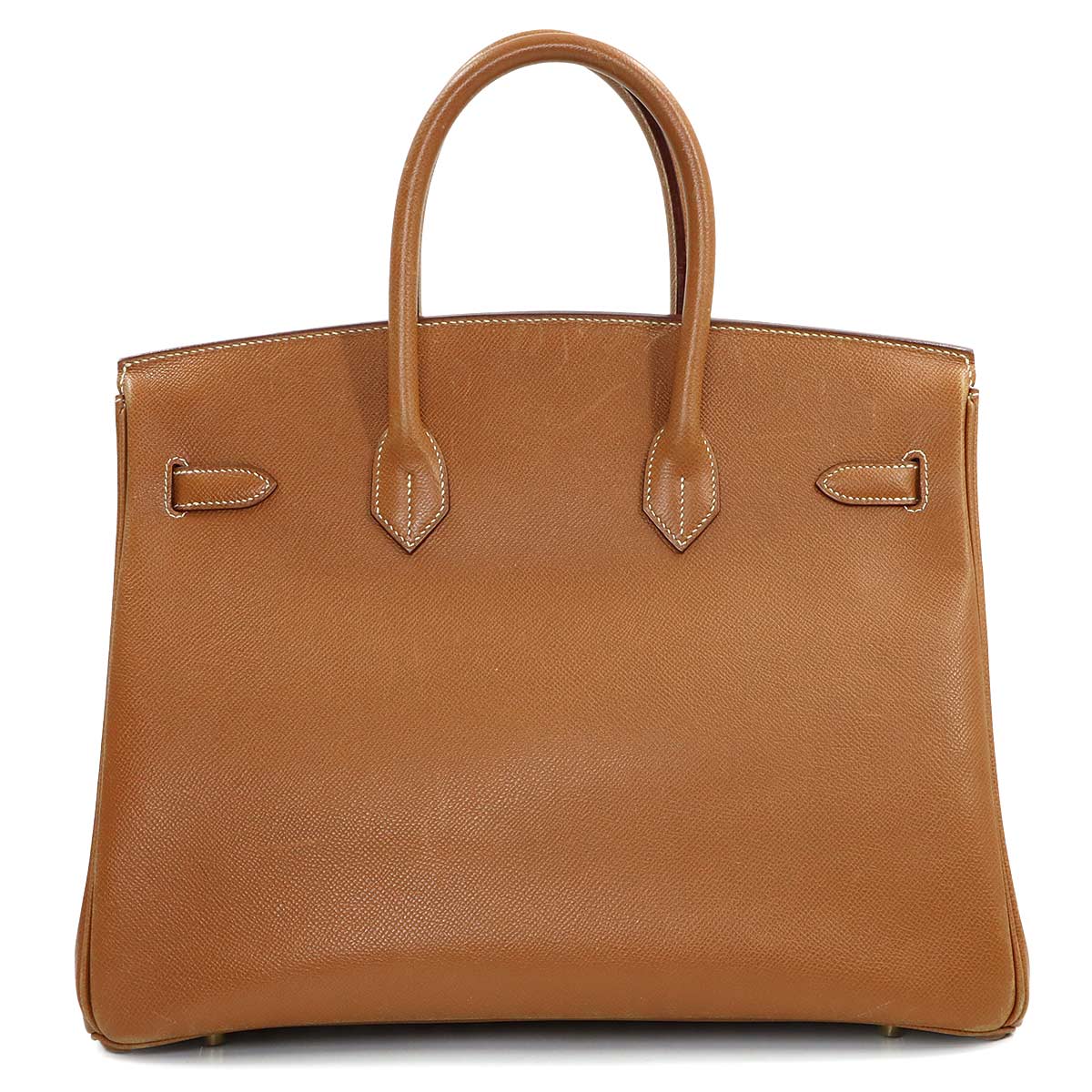Birkin 35 Couchevel Epsom Gold Hand Bag Brown Purse