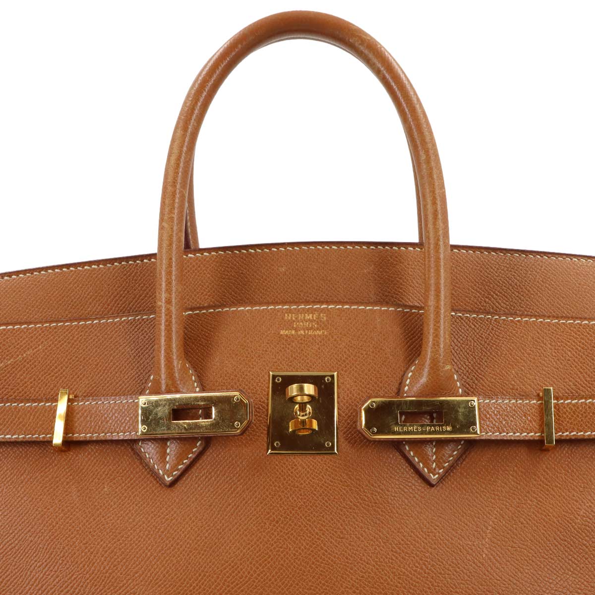 Birkin 35 Couchevel Epsom Gold Hand Bag Brown Purse