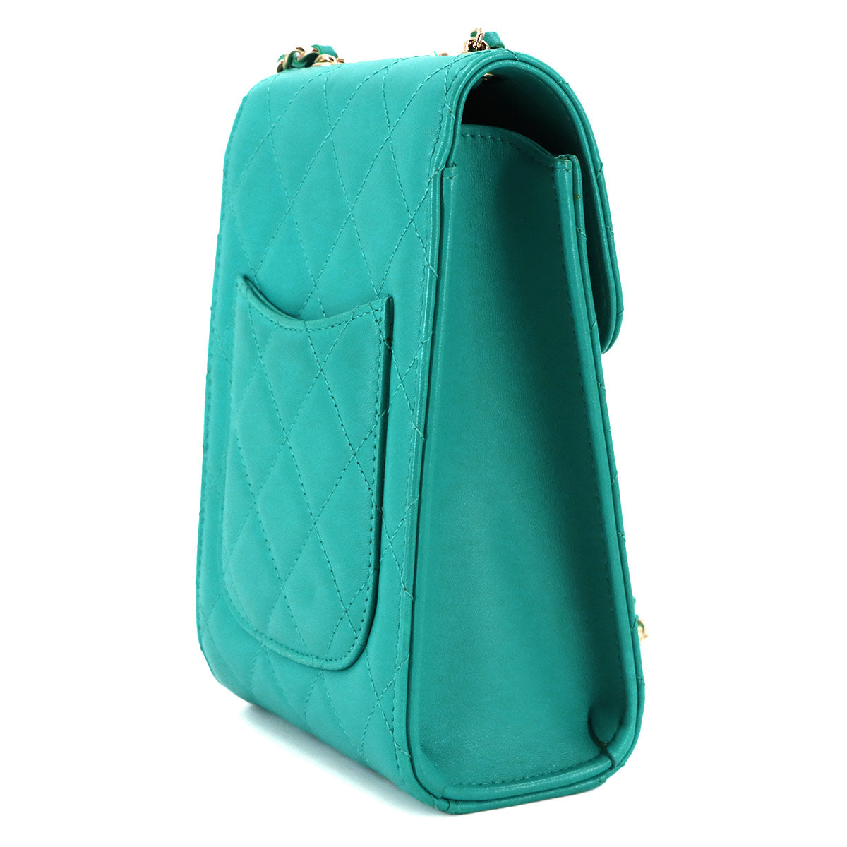 Matelasse Phone Case Shoulder Bag Leather Green Purse