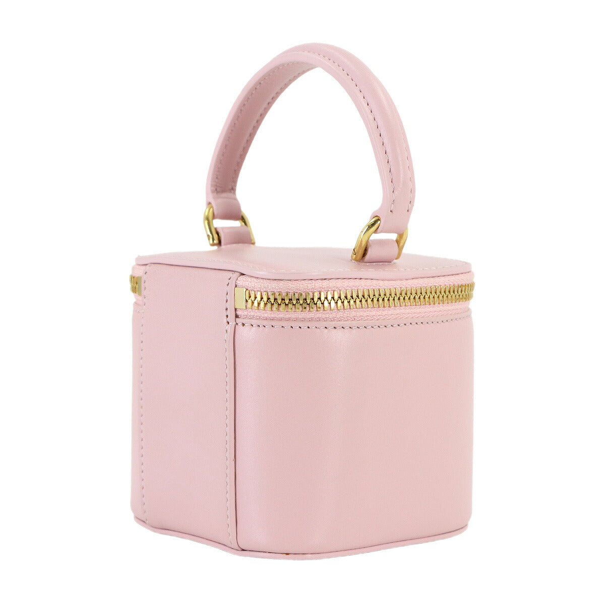 Triomphe Mini Vanity Case Hand Shoulder Bag Leather Light pink