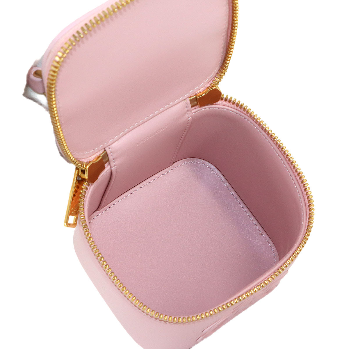 Triomphe Mini Vanity Case Hand Shoulder Bag Leather Light pink