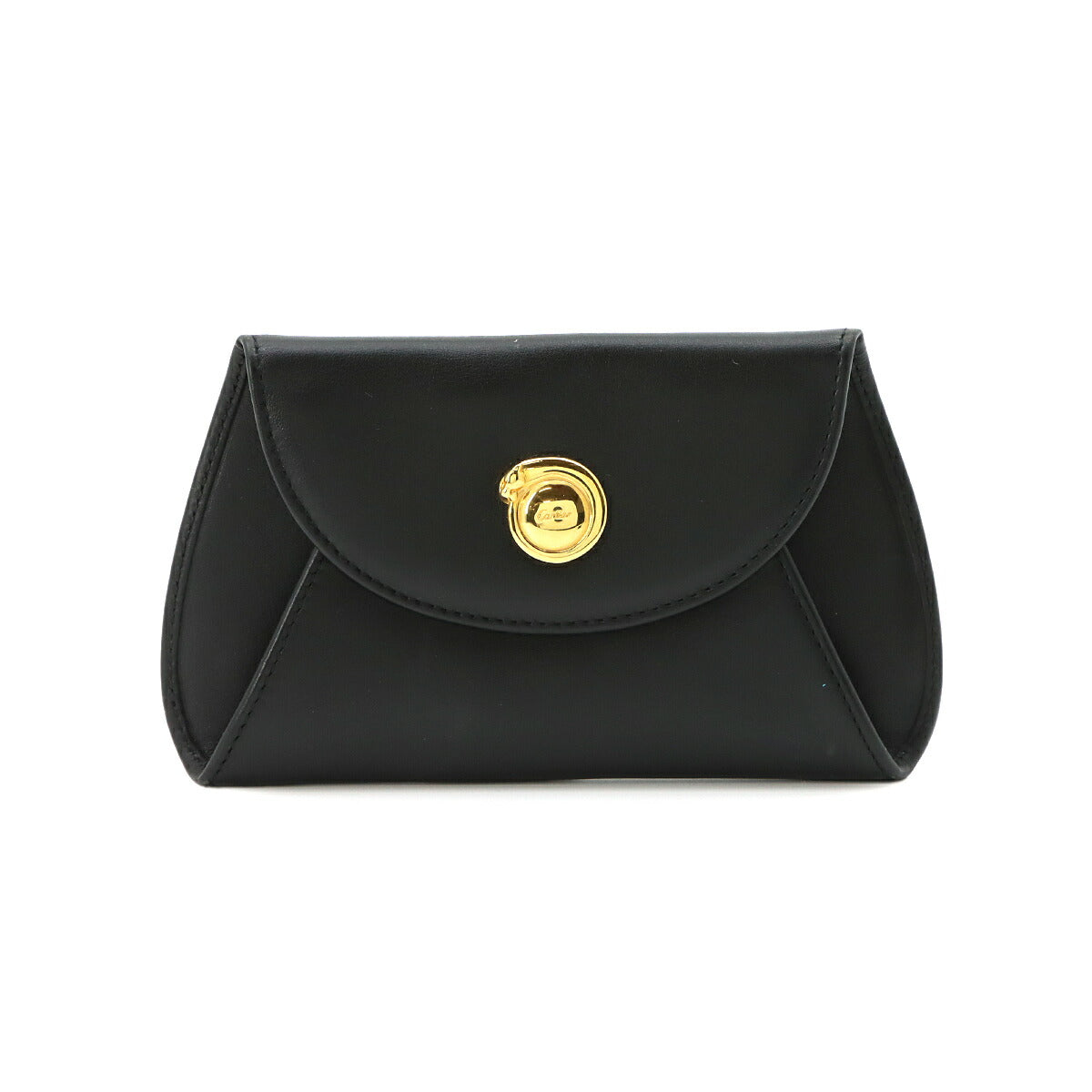 Panther Coin Case Leather Black Purse