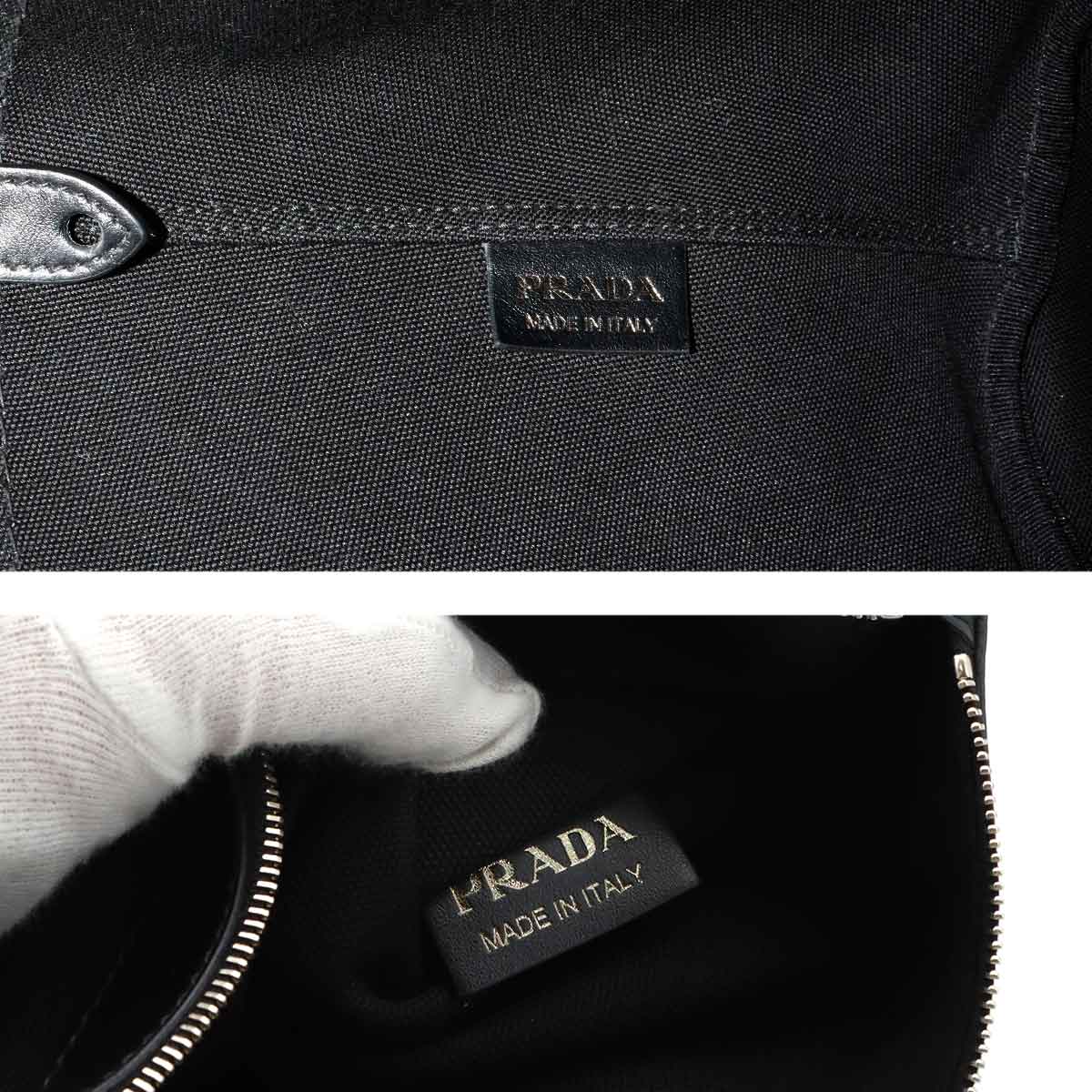 Small 2way Tote Shoulder Bag Denim Leather Blue Black 1BG244