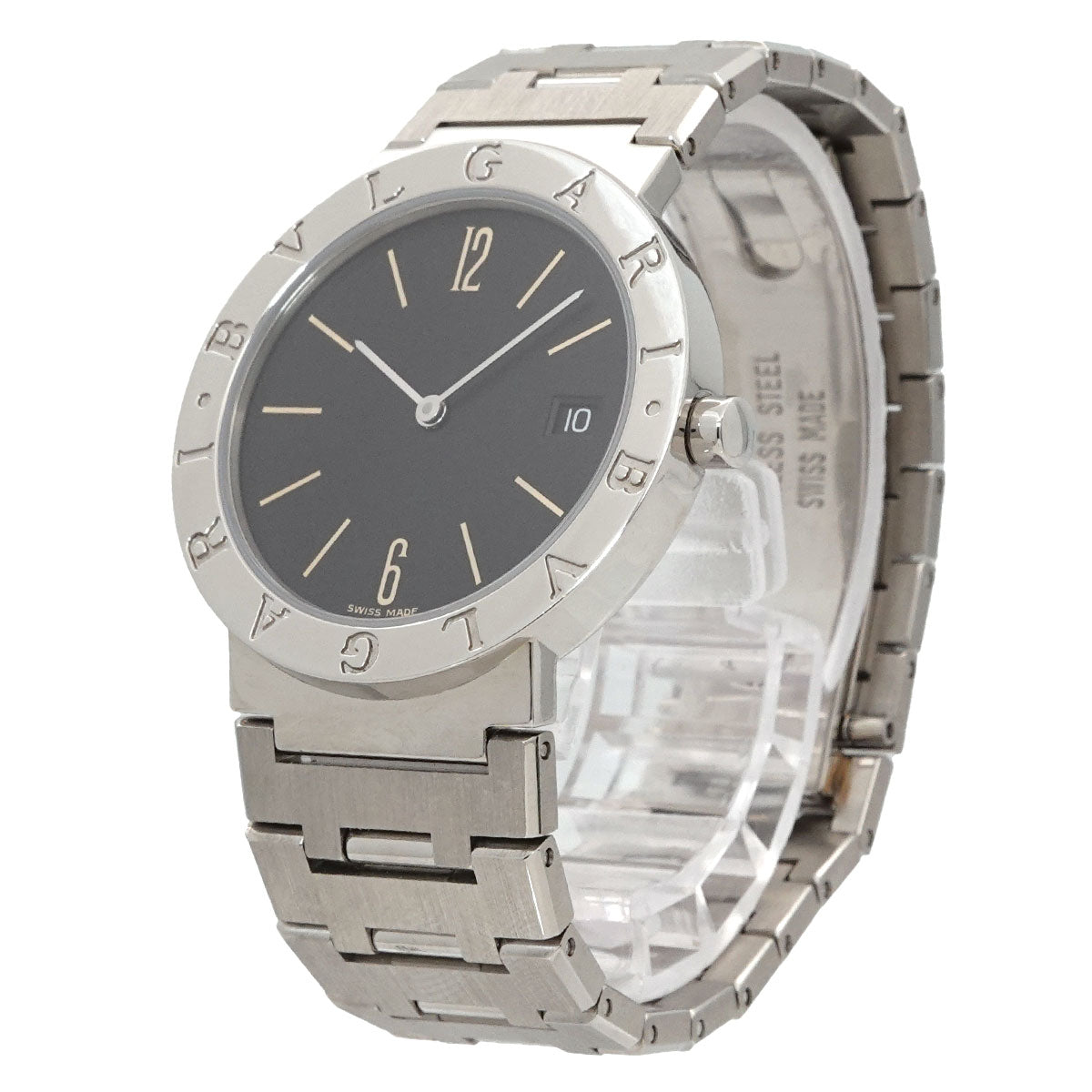 BVLGARIBVLGARI BB33SS Quartz Black Dial Boys Watch