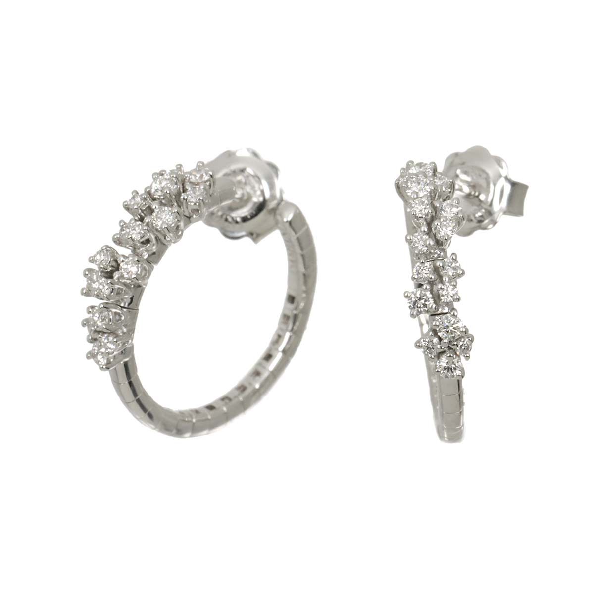 Mimosa Diamond Earrings Pierced 18K K18 WG 750