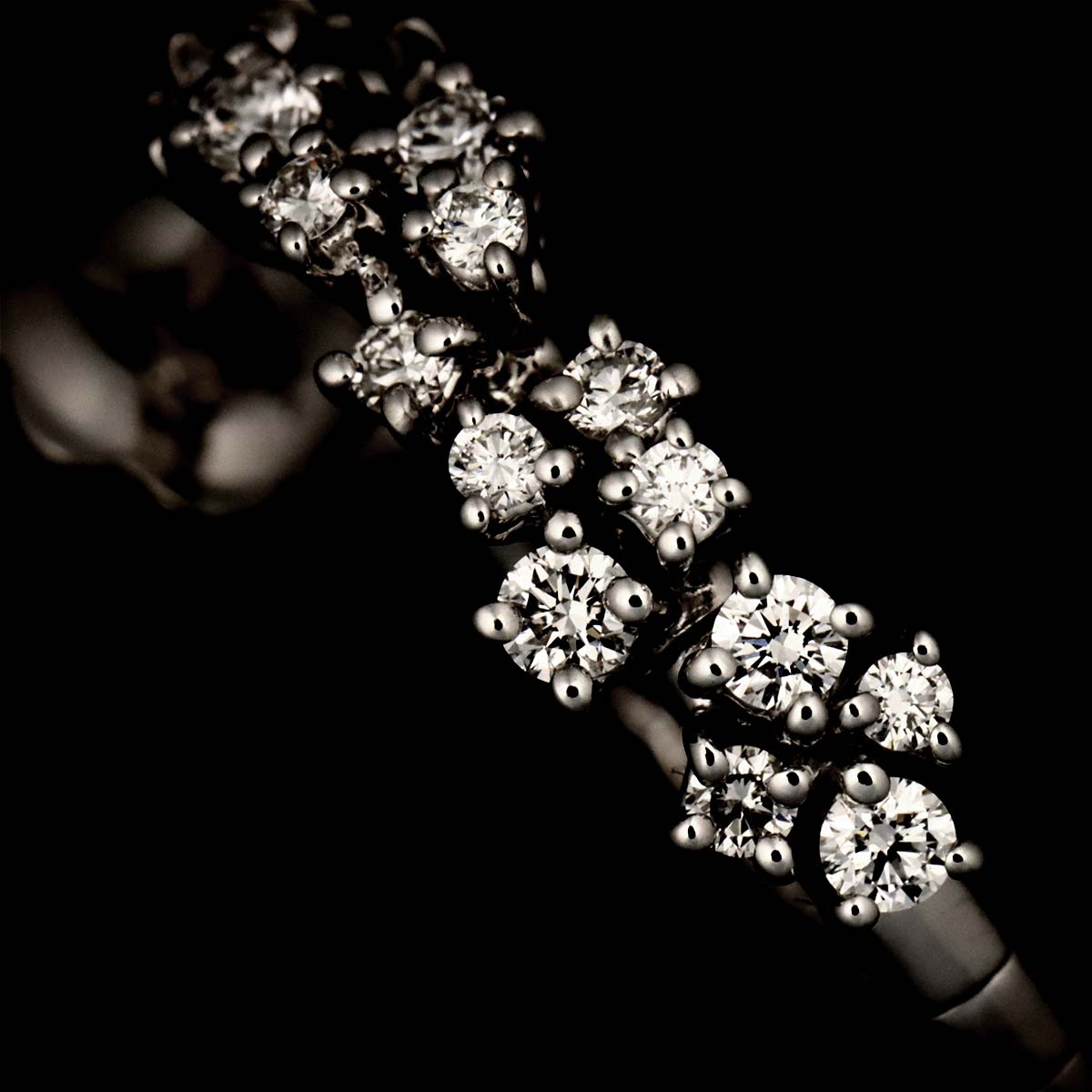 Mimosa Diamond Earrings Pierced 18K K18 WG 750