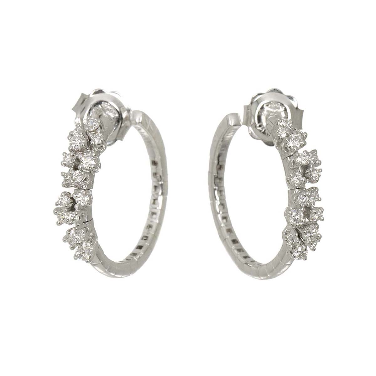 Mimosa Diamond Earrings Pierced 18K K18 WG 750