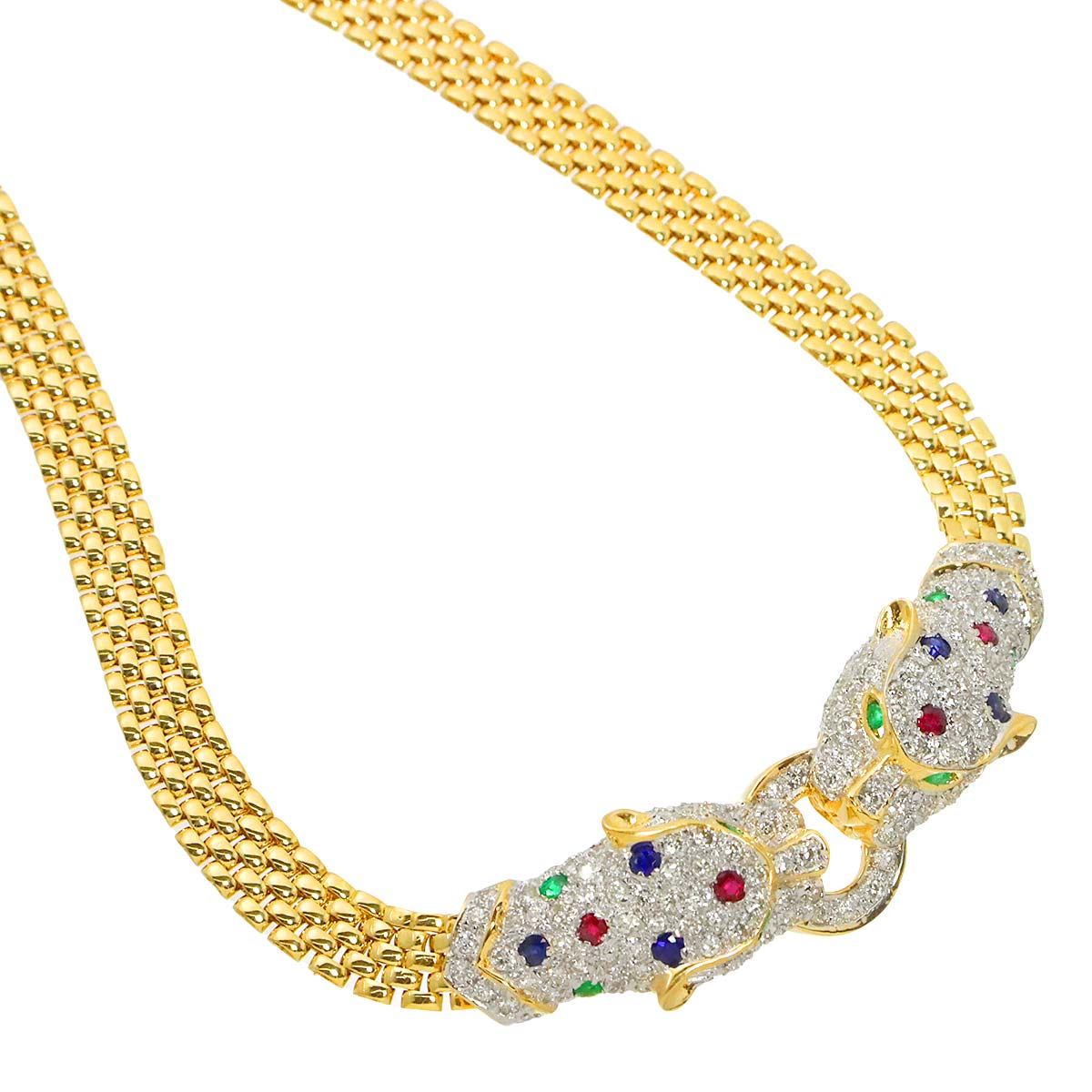 Diamond 1.85ct Multi Stone Necklace 18K YG Yellow Gold 750