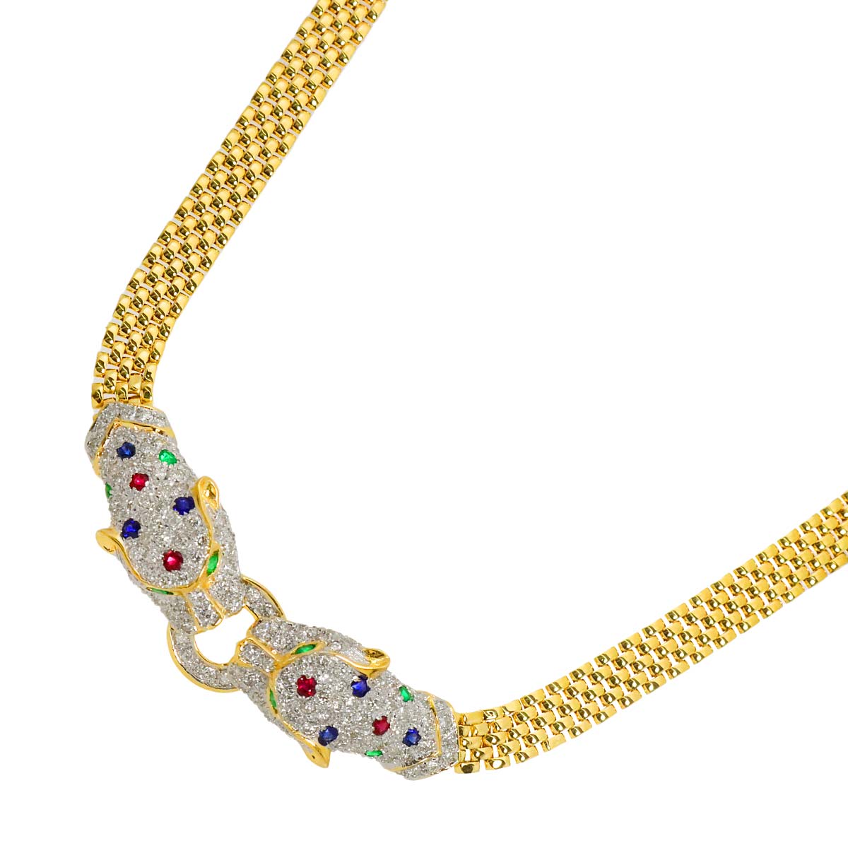 Diamond 1.85ct Multi Stone Necklace 18K YG Yellow Gold 750