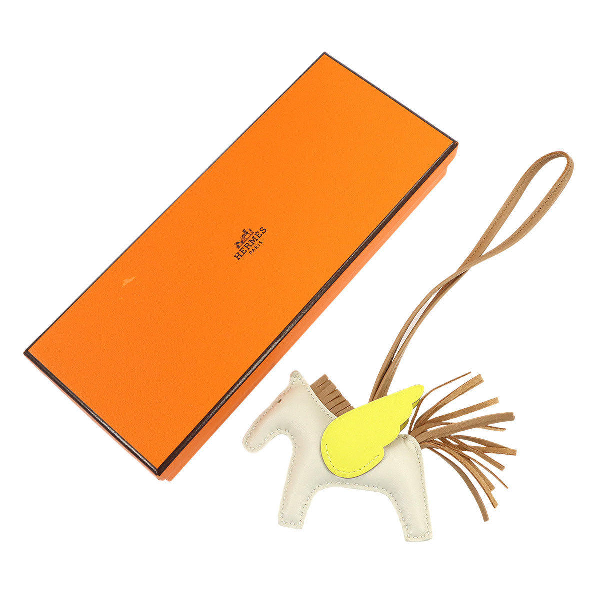 Rodeo Pegasus PM Bag Charm Agneau Milo Craie Lime Chai