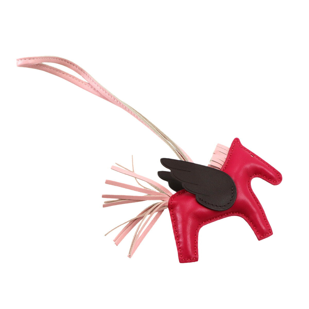 Rodeo Pegasus PM Bag Charm Agneau Milo Veau Swift Framboise