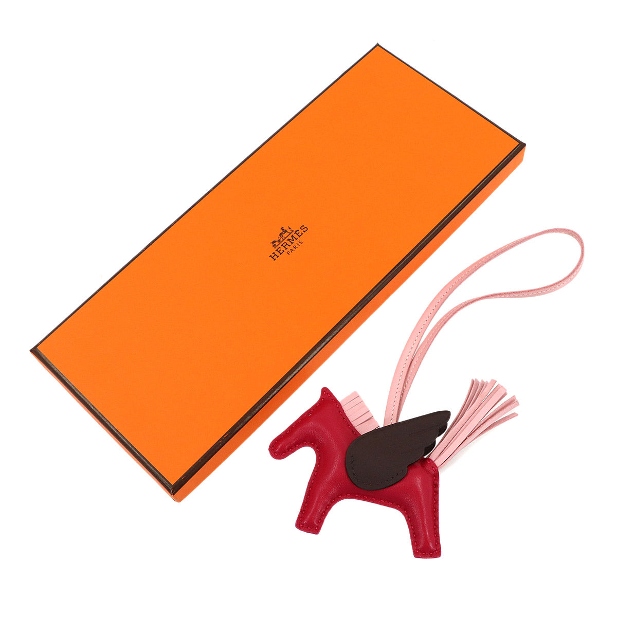 Rodeo Pegasus PM Bag Charm Agneau Milo Veau Swift Framboise