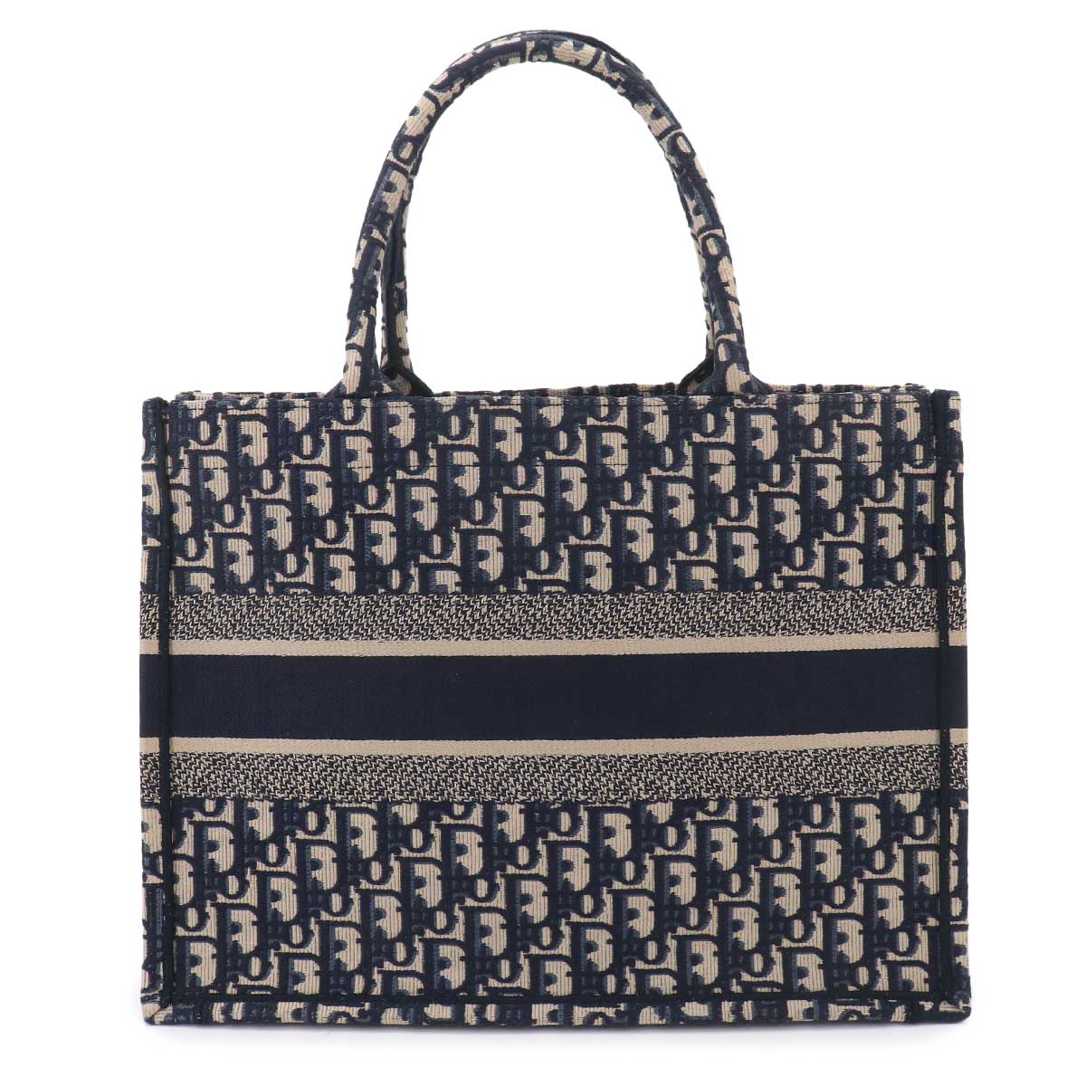 Oblique Book Tote Medium Bag Canvas Navy M1296ZRIW