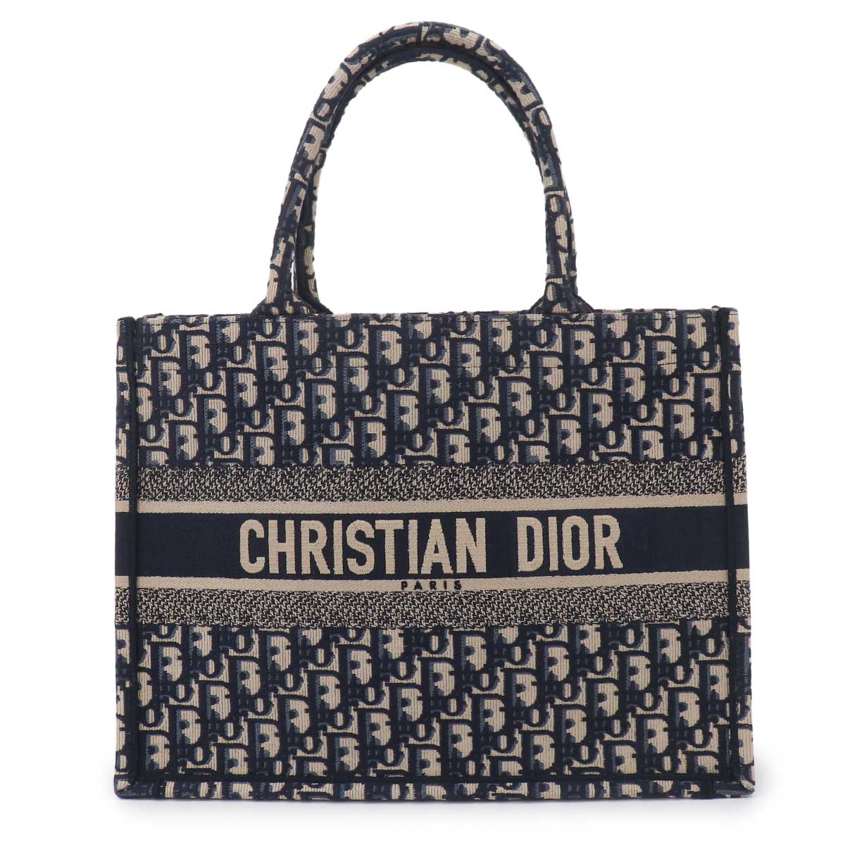 Oblique Book Tote Medium Bag Canvas Navy M1296ZRIW