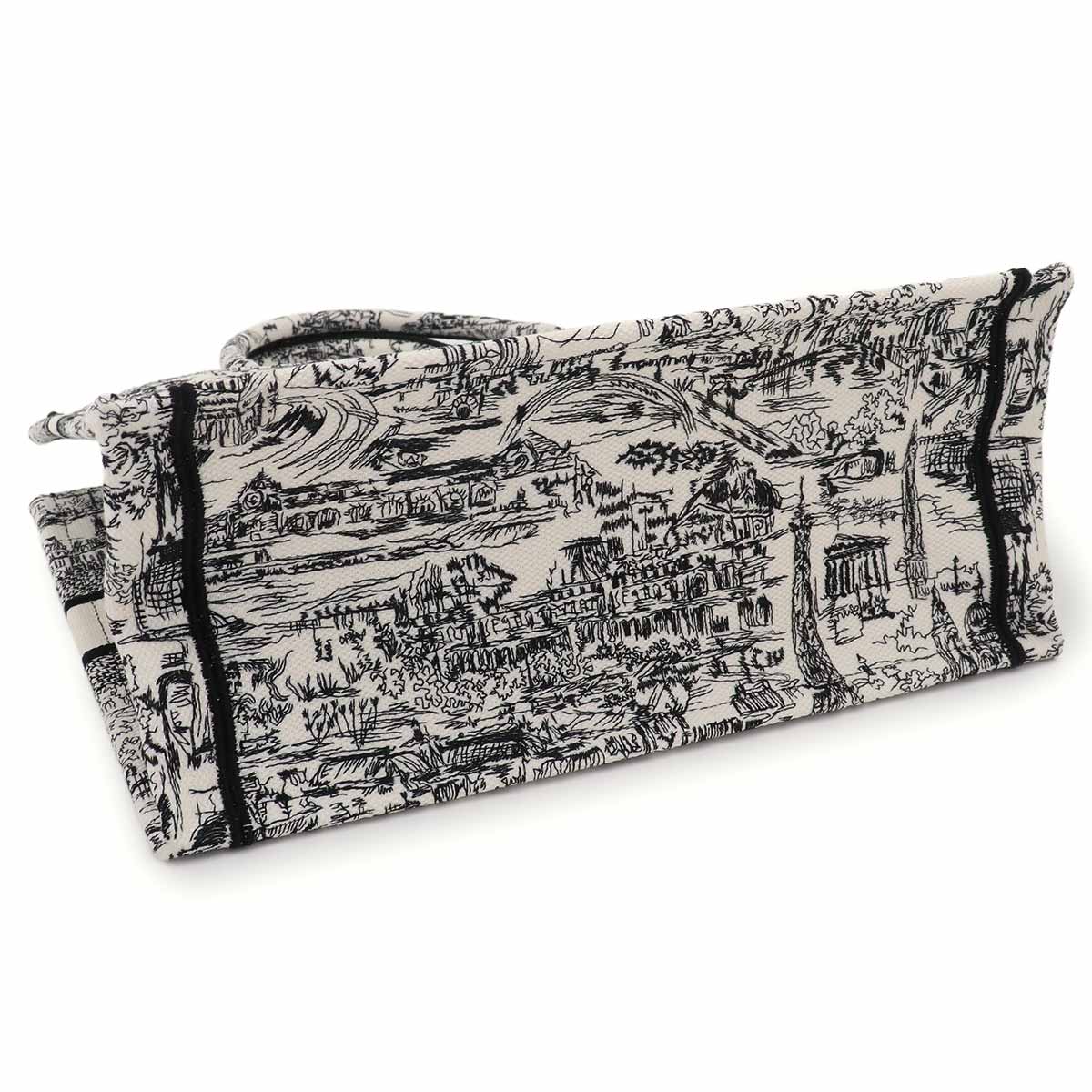 Plan de Paris Book Tote Bag Medium Canvas White Black