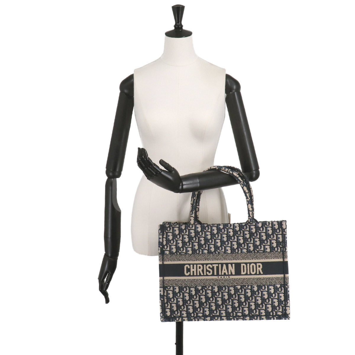 Oblique Book Tote Medium Bag Canvas Navy M1296ZRIW