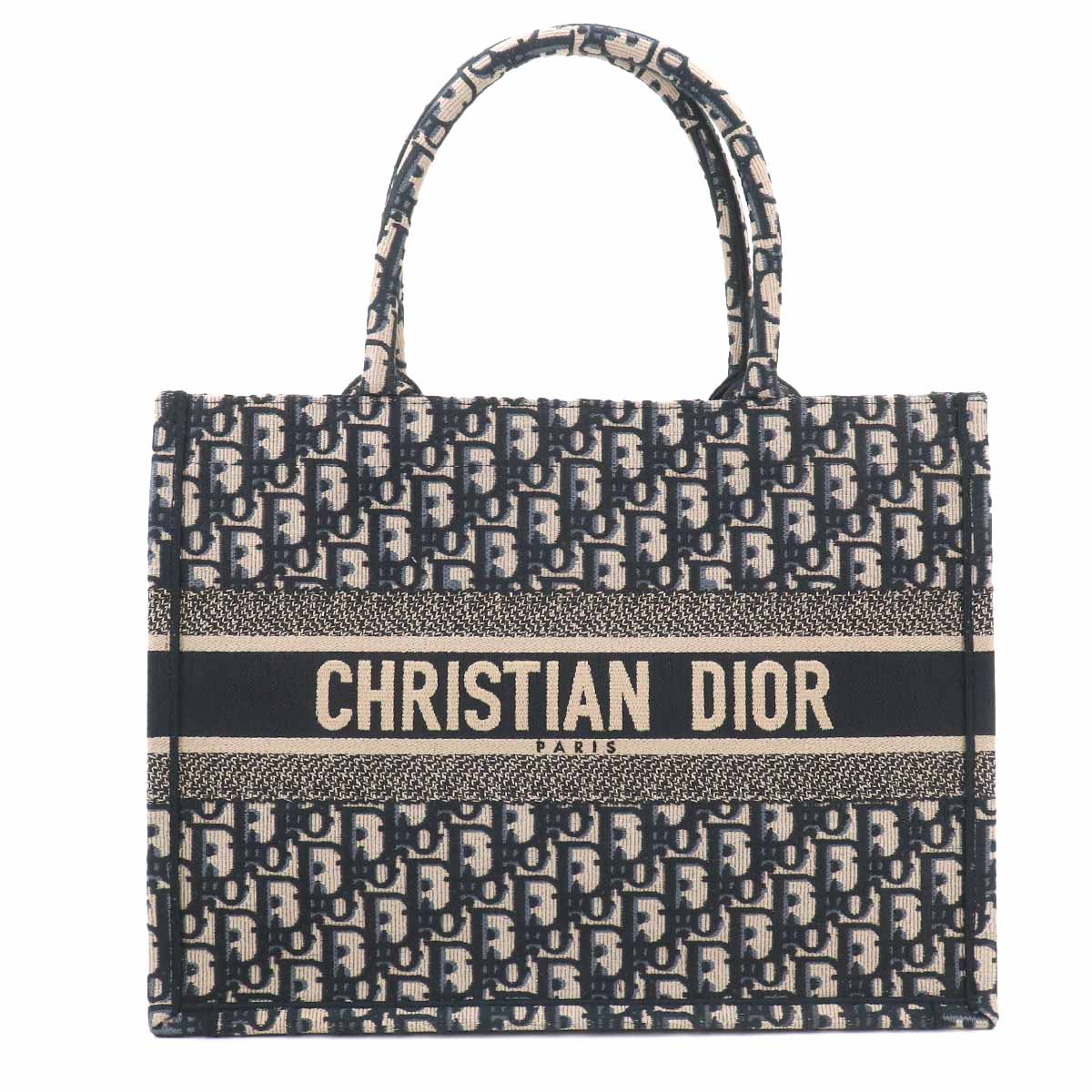 Oblique Book Tote Medium Bag Canvas Navy M1296ZRIW